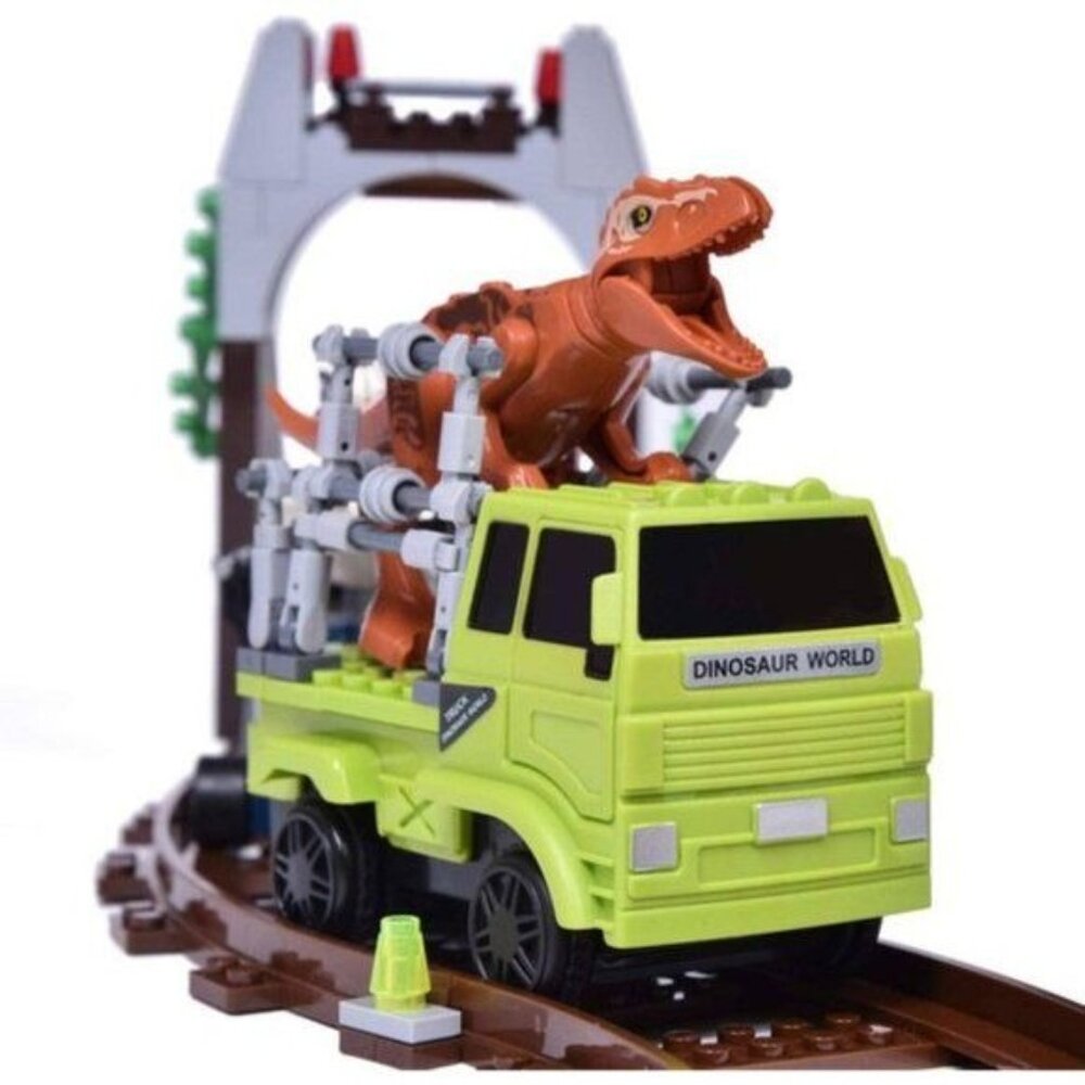 Train Building Set W/Dinosaur Building Blocks Tracks Bricks 385 Pcs Toy Party Fa